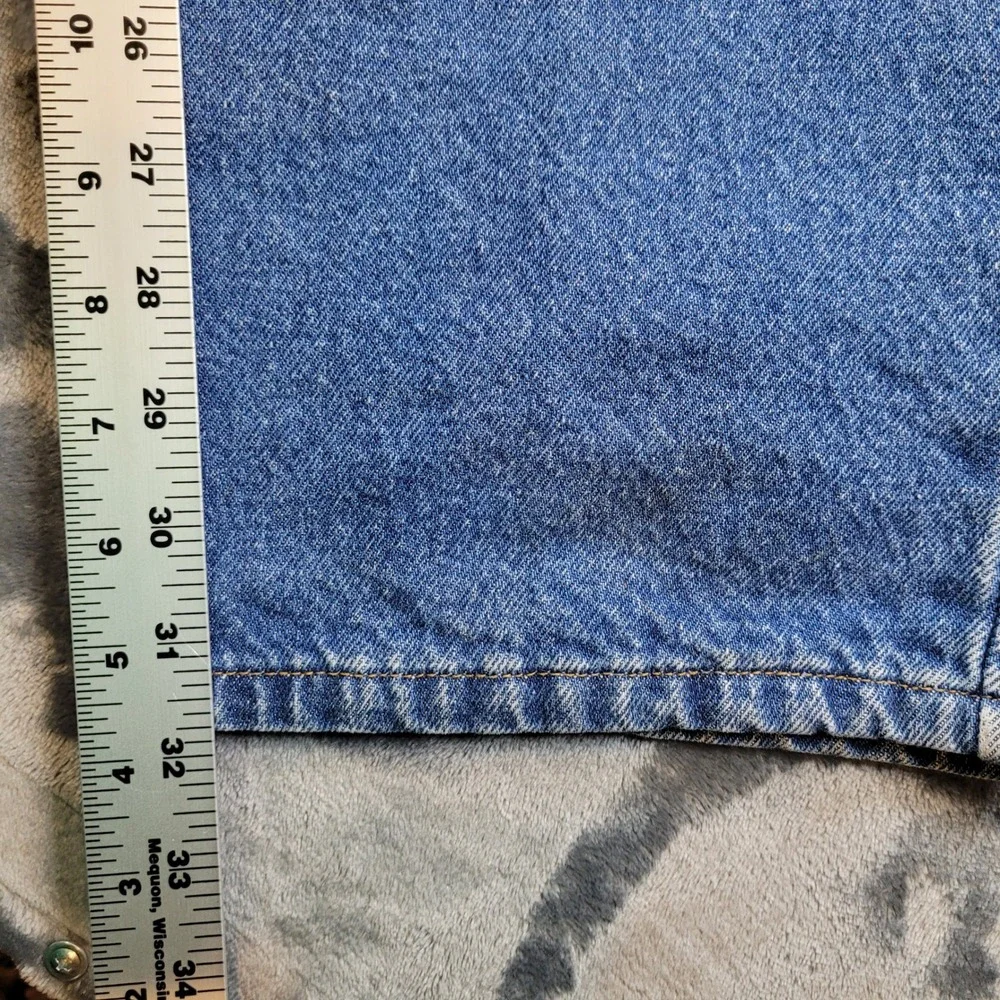 VTG LL Bean Double L Comfort Waist Flannel Lined Jeans Mens 42x32 Blue Denim